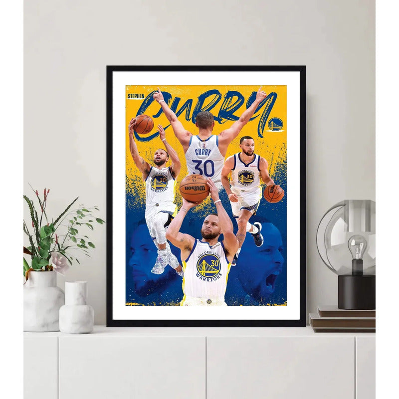 Cuadro Stephen Curry Mayor Tirador De Triples Nba Baloncesto Marco Negro