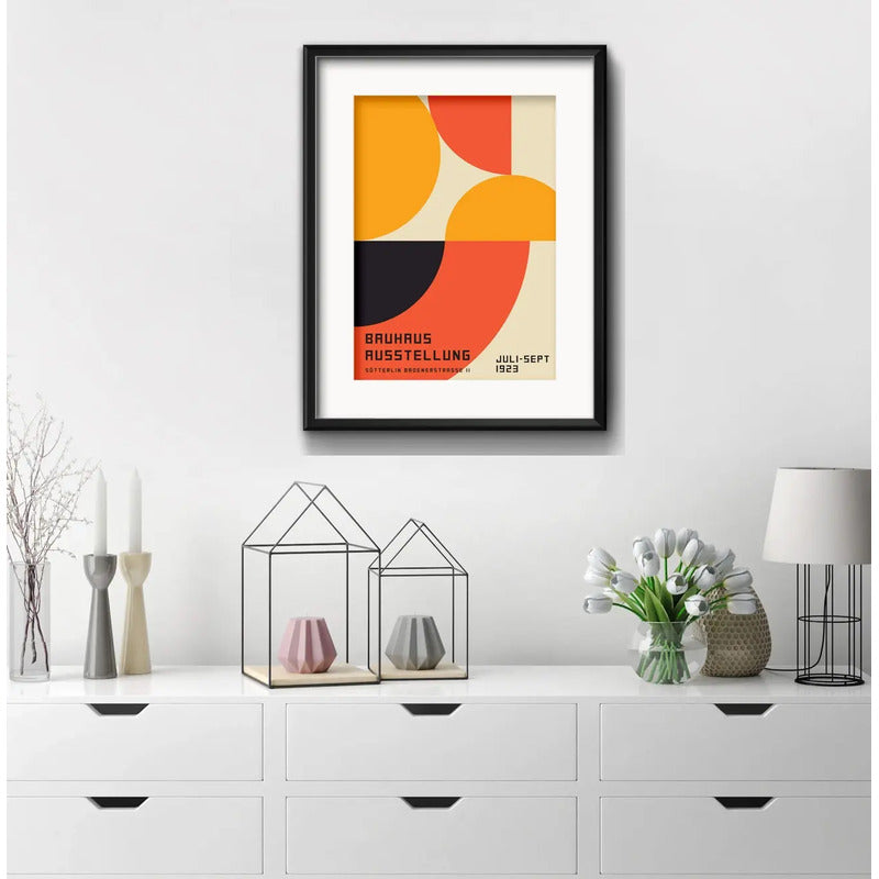 Cuadro Bauhaus Exposicion 1923 Arte Br2 53x43cm Con Paspartú Marco Negro