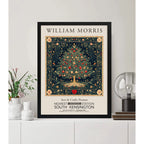 Cuadro Decoracion Arbol Navidad William Morris Navidena 2 Marco Negro