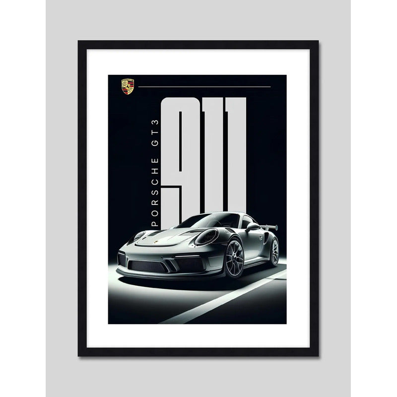 Cuadro Porsche 911 Gt3 Auto Deportivo Modelo Arte Decoracion Marco Negro