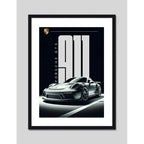 Cuadro Porsche 911 Gt3 Auto Deportivo Modelo Arte Decoracion Marco Negro