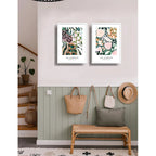 Set 2 Cuadros Dormitorio Living Le Jardin Botanico Paris Marco Blanco