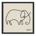 Cuadro Para Living Cocina Estudio Decoracion Moderna Nude Pablo Picasso Elefante Color Beige Con Marco Negro