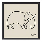 Cuadro Para Living Cocina Estudio Decoracion Moderna Nude Pablo Picasso Elefante Color Beige Con Marco Negro