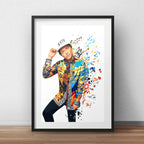 Cuadro Bruno Mars Colors Musica Decoracion Con Paspartú Marco Negro
