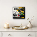 Cuadro Ayrton Senna Formula 1 Mclaren Team Auto Coleccion Marco Negro