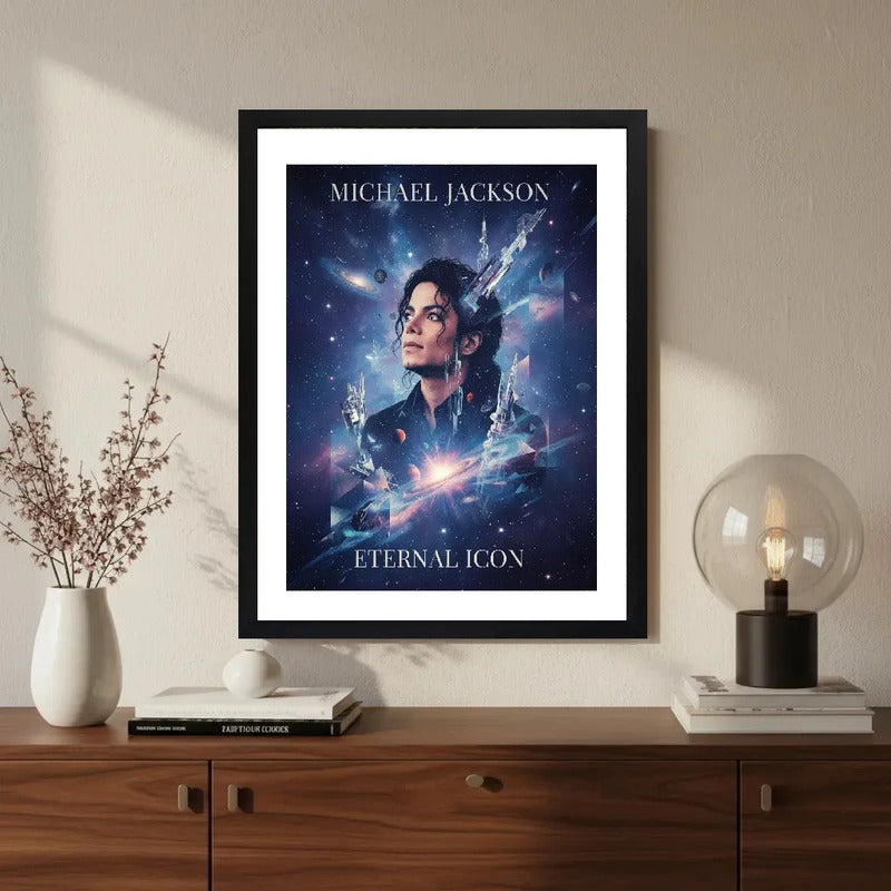 Cuadro Michael Jackson Eternal Icon Musica Pop Rock Arte Marco Negro