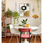 Cuadro Dormitorio Living Boho Abstracto Tonos Terrosos Oak Marco Marrón Claro