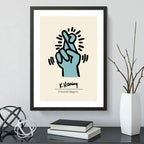 Cuadro Keith Haring Dedos Arte Urbano Decoracion Moderna Marco Negro