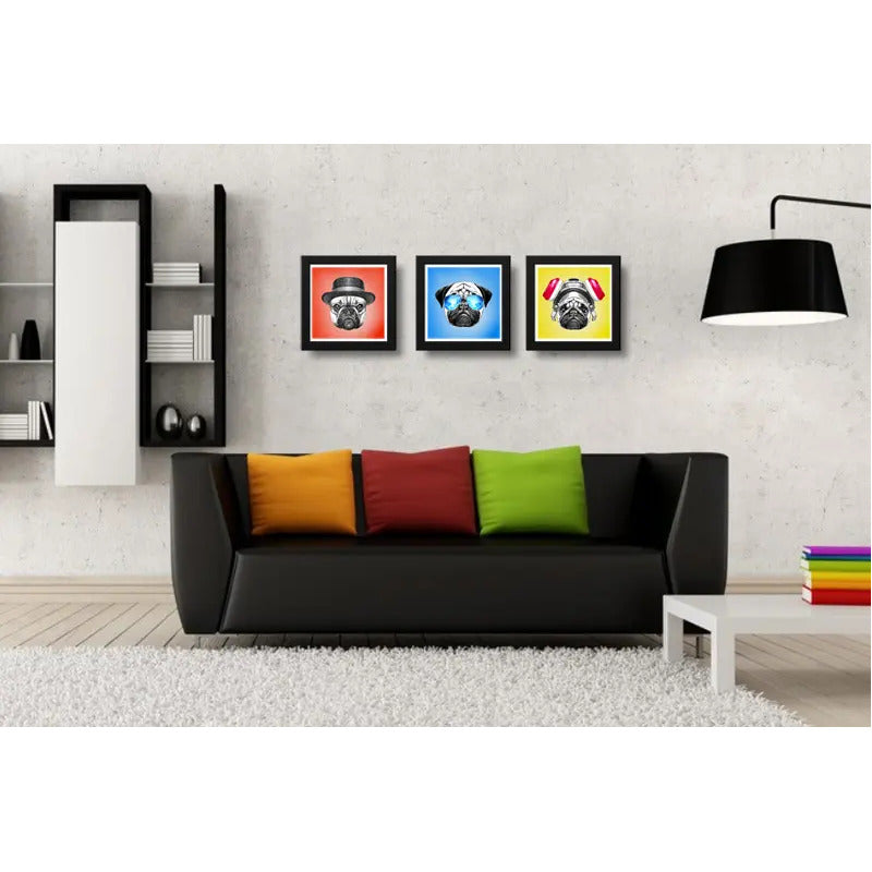Set 3 Cuadros Perro Pug Pop Art Breaking Bad Pet Decoracion