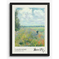 Cuadro Living Claude Monet Signature Campo De Amapolas Arte Marco Negro