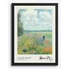 Cuadro Living Claude Monet Signature Campo De Amapolas Arte Marco Negro
