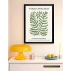 Cuadro Dormitorio Living Verde Botanico Flower Market Italia Marco Negro