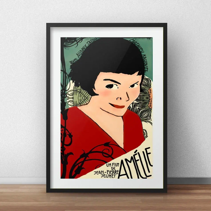 Cuadro Amélie Poulain Pelicula Cine Decoracion Con Paspartú Marco Negro
