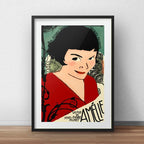 Cuadro Amélie Poulain Pelicula Cine Decoracion Con Paspartú Marco Negro