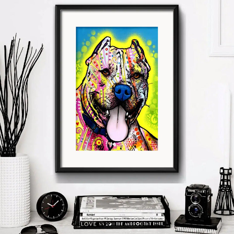Cuadro Perro Pop Art Todas Las Razas Decoracion Con Paspartú