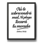 Cuadro Salmo 91:10 Biblia No Te Sobrevendrá Mal Versiculo Marco Negro
