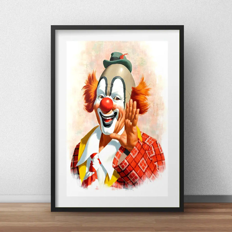 Cuadro Payaso Circo Retro Arte Decoracion Con Paspartú