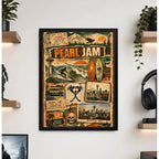 Cuadro Pearl Jam Vitalogy Seattle Grunge Rock Eddie Vedder Marco Negro