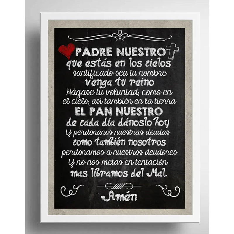 Cuadro Padre Nuestro Oración Jesus Decoracion Hogar Oficina