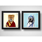 Set 2 Cuadros Gato Madre Teresa Y Perro Dalai Lama Pop Art
