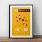 Cuadro Formula Alcohol Love Cocina Decoracion Con Paspartú Marco Negro