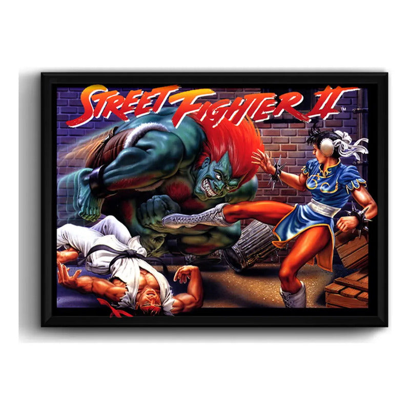 Cuadro Street Fighter 2 Juego Retro Game Geek Decoracion Br1