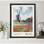 Cuadro Campo De Tulipanes Claude Monet Signature Arte Marco Negro