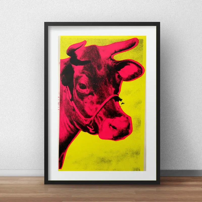 Cuadro Andy Warhol Pop Art Vaca Cow Decoracion Con Paspartu