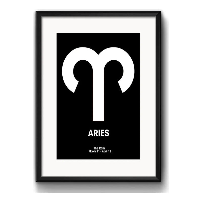 Cuadro Aries Signo Zodiaco Astrologia Arte Con Paspartú