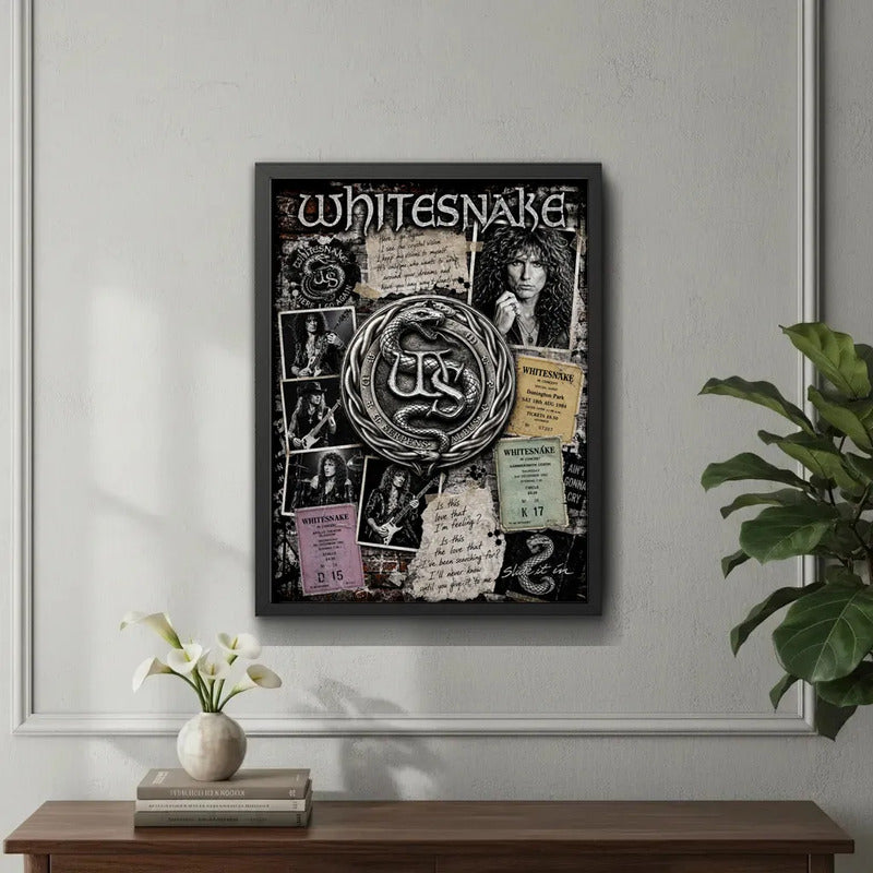 Cuadro Whitesnake Banda Hard Rock David Coverdale Colección De Recuerdos Negro