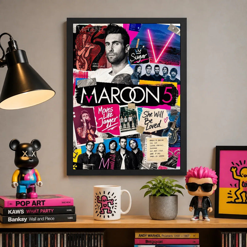 Cuadro Adam Levine Maroon 5 Album Canciones Musica Pop Rock Marco Negro