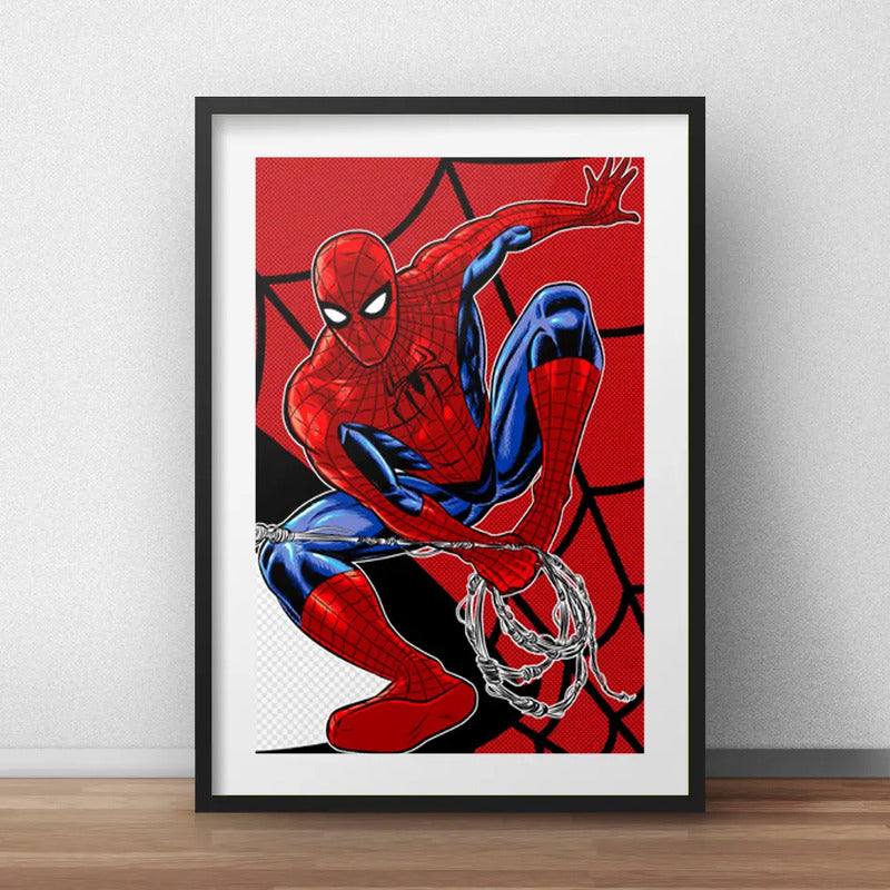 Cuadro Spiderman Pop Art Héroes Comics Decoracion Paspartu