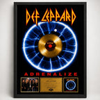 Cuadro Def Leppard Disco De Oro Álbum Adrenalize Arte Rock Marco Negro