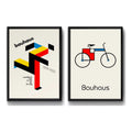 Set 2 Cuadros Bauhaus Carrera Bicicleta Running Man Bike Marco Negro