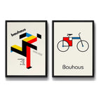 Set 2 Cuadros Bauhaus Carrera Bicicleta Running Man Bike Marco Negro