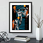 Cuadro Lebron James Space Jam Basket Looney Tunes Pelicula Marco Negro