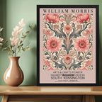 Cuadro Dormitorio Flores Romántica William Morris Botanico 1 Marco Negro