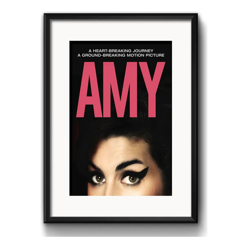 Cuadro Amy Winehouse Pelicula Biografica Musica Con Paspartú Marco Negro
