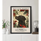 Cuadro Perro Botanico Invierno William Morris Art & Craft 7 Marco Negro