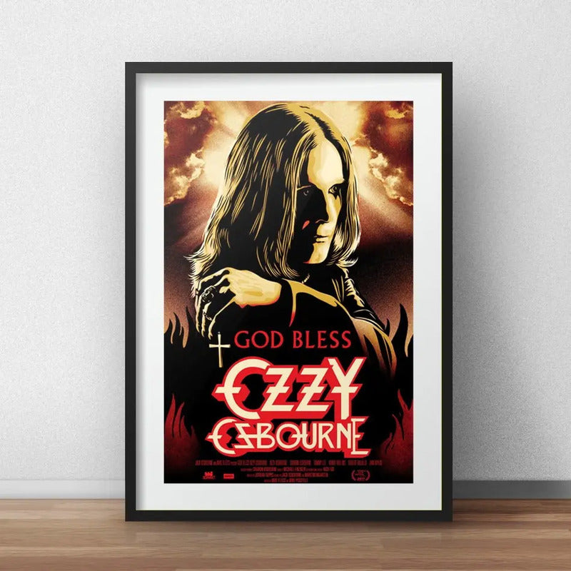 Cuadro Ozzy Osbourne Heavy Metal Rock Decoracion C/ Paspartú Marco Negro