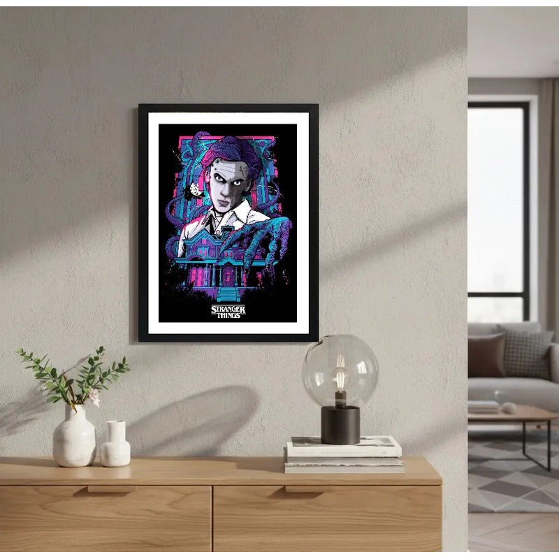 Cuadro Stranger Things Vecna Luminiscente Serie Tv Arte Marco Negro