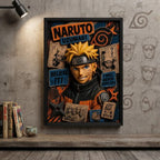 Cuadro Naruto Uzumaki Anime Manga Geek Arte Efecto 3d Marco Negro