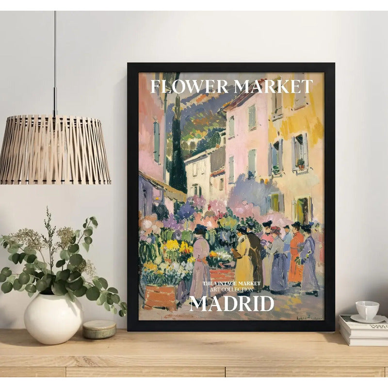 Cuadro Dormitorio Flower Market Flores Ciudades Matisse Arte Flower Market Madri Marco Negro