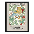 Cuadro Dormitorio Living William Morris Pajaro Frutilla Arte Marco Negro