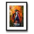 Cuadro Zelda Juego Game Geek Decoracion Con Paspartú Marco Negro