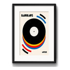 Cuadro Bauhaus Musik Retro Musica Arte 53x43cm Con Paspartú Marco Negro