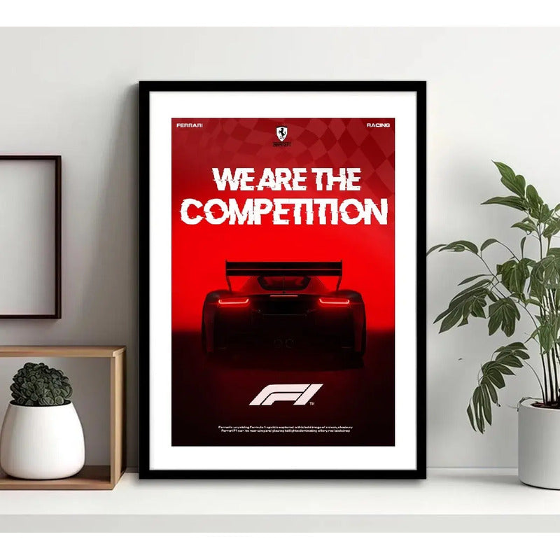 Cuadro Ferrari F1 Auto Modelo Carrera Formula 1 Decoracion Marco Negro