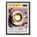 Cuadro Cafe Made In Italy Coffee Arte Italia Cocina Vintage Macchiato 1912 Marco Negro