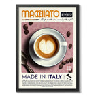Cuadro Cafe Made In Italy Coffee Arte Italia Cocina Vintage Macchiato 1912 Marco Negro